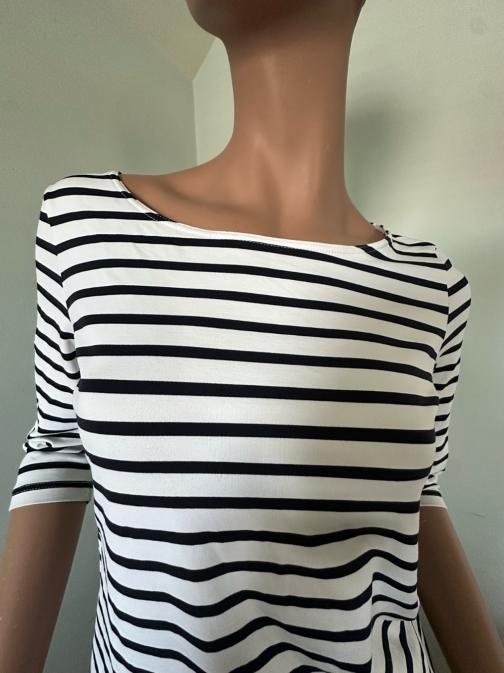 Saint James Garde-Cote III Black & White Striped 3/4 Sleeve Breton - Picture 6 of 13